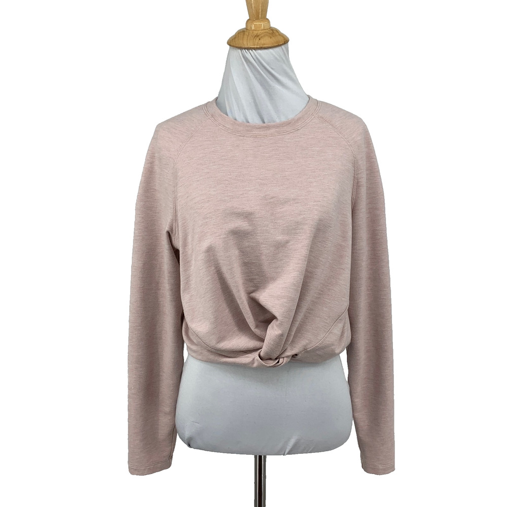 Lululemon Top Womens 6/8 Dusty Pink Tuck And Gather Twist Front Crop Long Sleeve